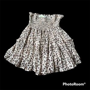 Blue life animal print cheetah flowy mini skirt